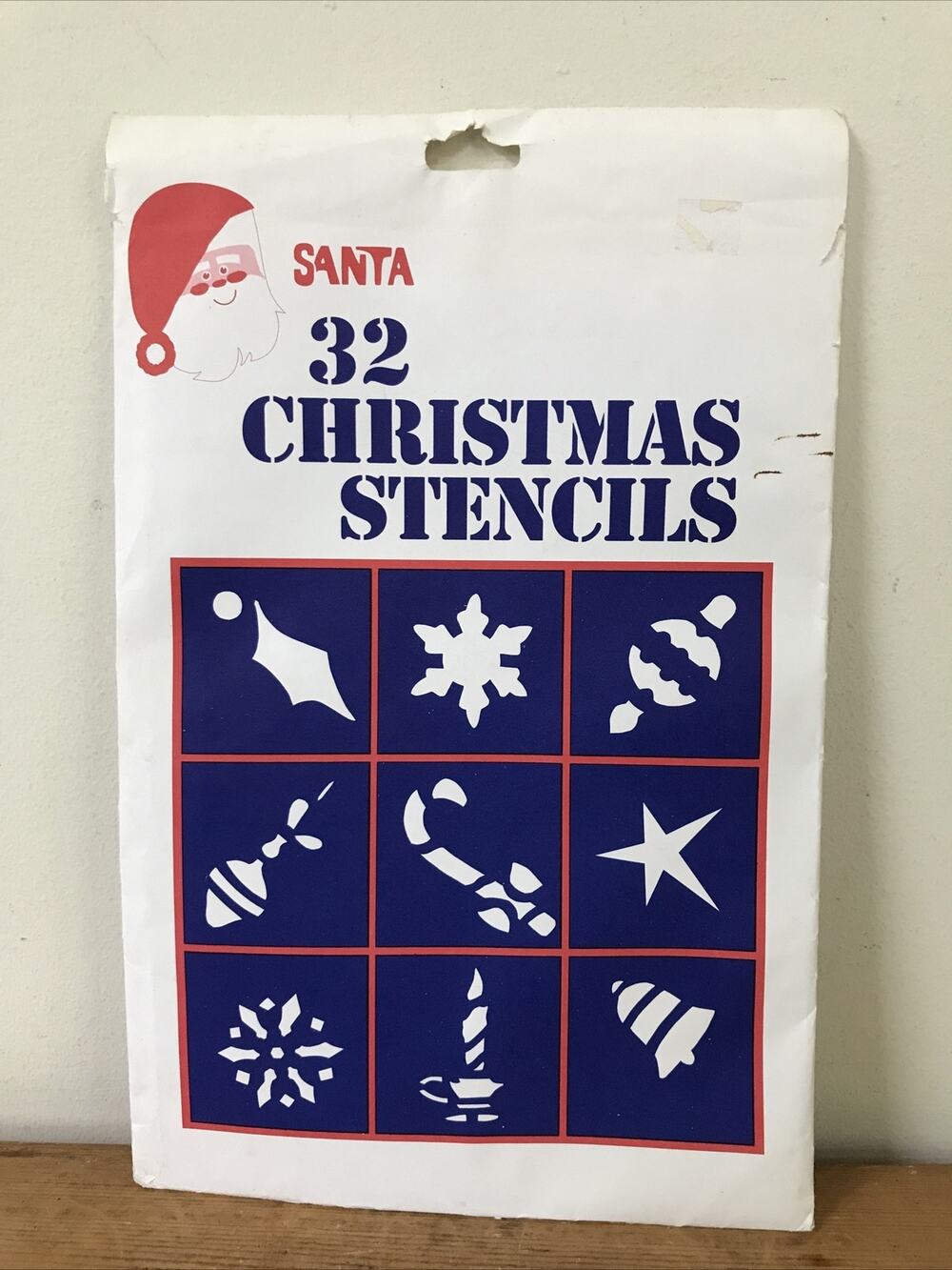 VIntage 70s 80s Santa 32 Holiday Winter Christmas Craft Stencils Chase Products